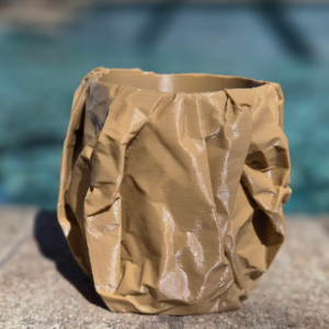 Crumpled Paper Bag Planter (Round)