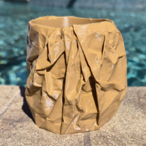 Crumpled Paper Bag Planter (Round)