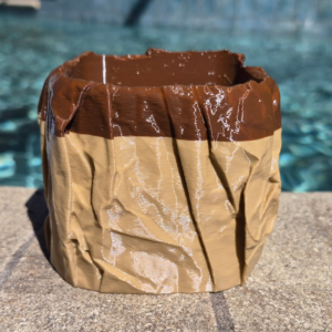 Crumpled Paper Bag Planter (Square)