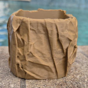 Crumpled Paper Bag Planter (Square)